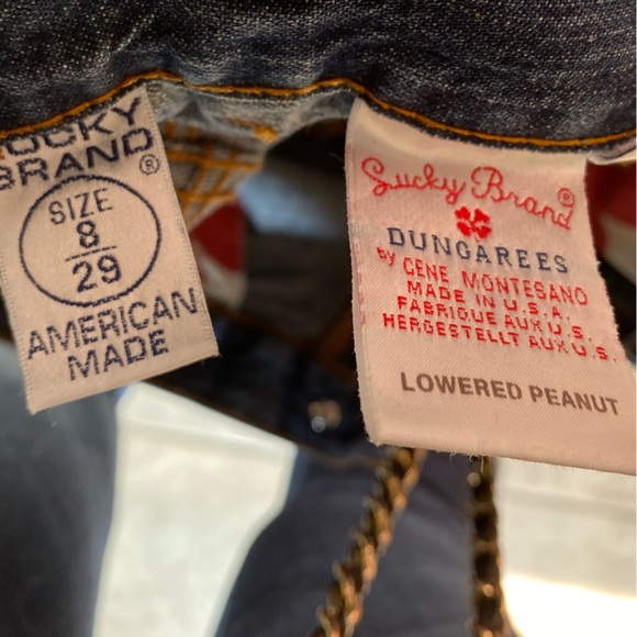 VINTAGE LUCKY BRAND sz 8 (29) "LOWERED PEANUT' BLUE JEANS. - Picture 4 of 7